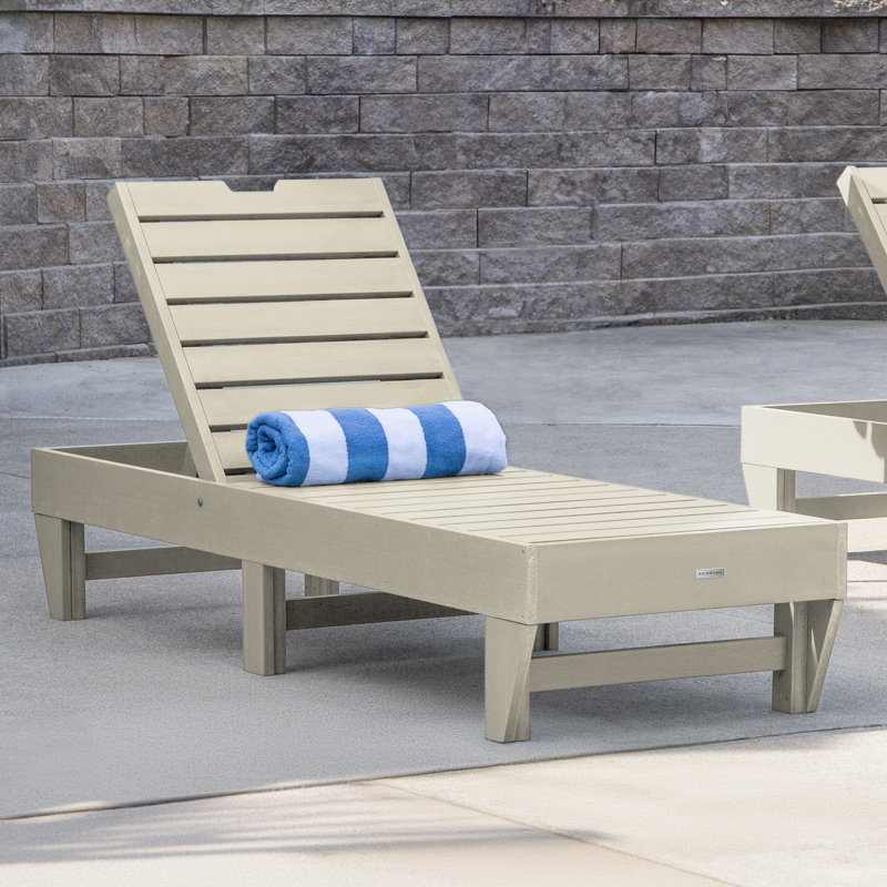 Annette Outdoor Chaise Lounge, White Wash