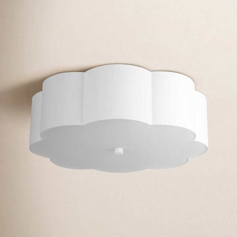 Plafonnier encastré 14 po Embry, Blanc, Blanc
