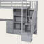 Lit mezzanine simple avec poste de travail en L de qualité supérieure et escalier de rangement-673811032