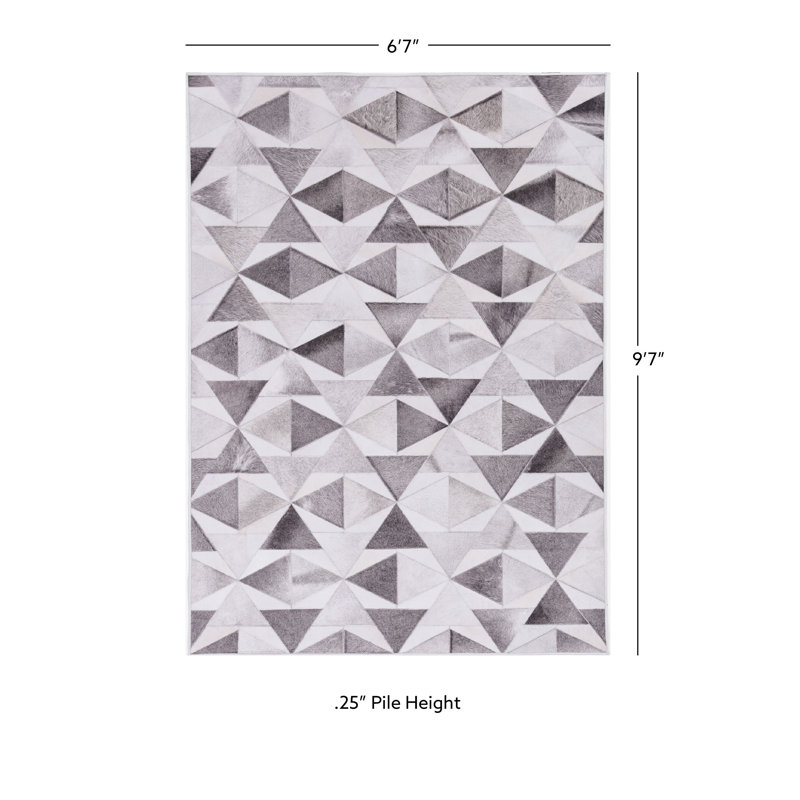 Tapis gris / noir Jameown, Rectangle 6 pi 7 po x 9 pi 7 po