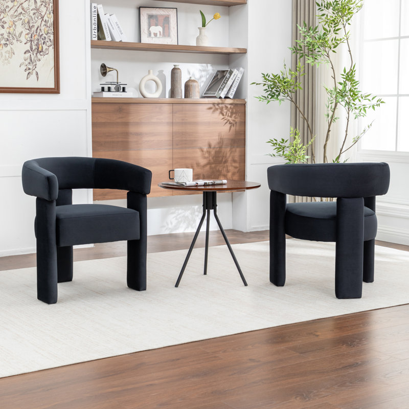 Light-Luxury Velvet Dining Chair, Black