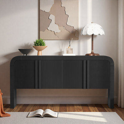 Console avec 4 portes ondulées et tablettes réglables