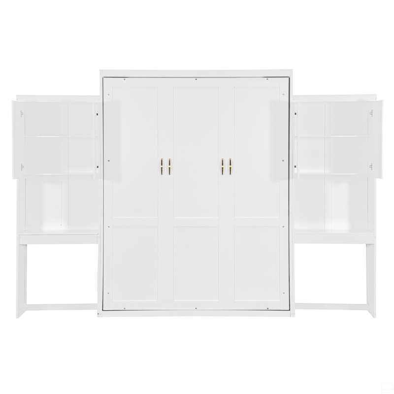 Grand lit escamotable avec bureau, coiffeuse et armoires