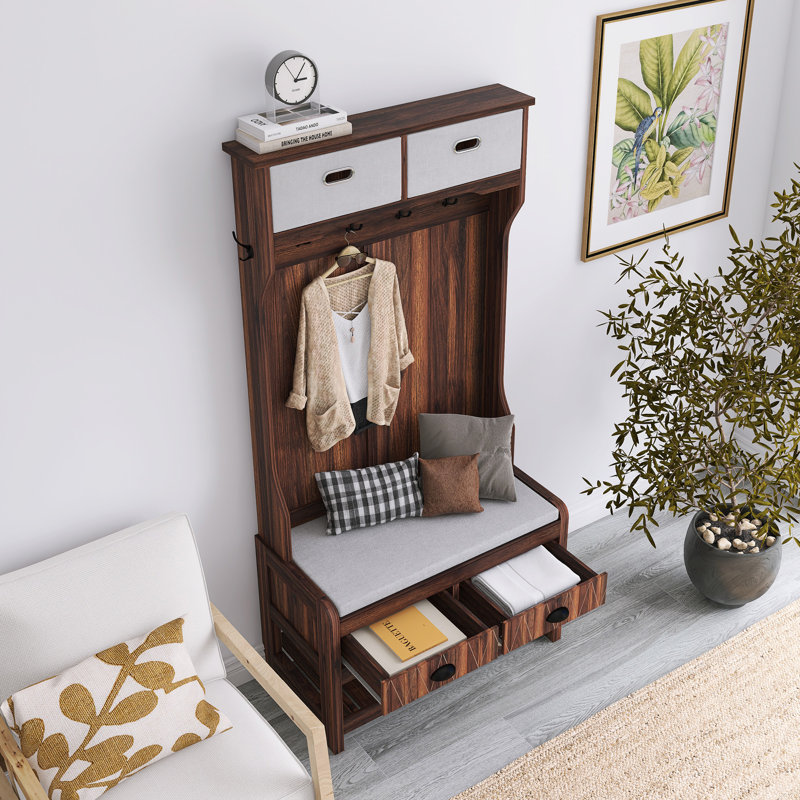 Hall Tree With 3-In-1 Design, Brown