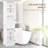 Kleankin Slim Bathroom Storage Cabinet, Tall Bathroom Cabinet, Narrow Linen Tower With Acrylic Door, Drawer And Shelves, White