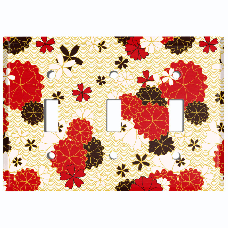 Patterned 3 - Gang Toggle Light Switch Standard Wall Plate