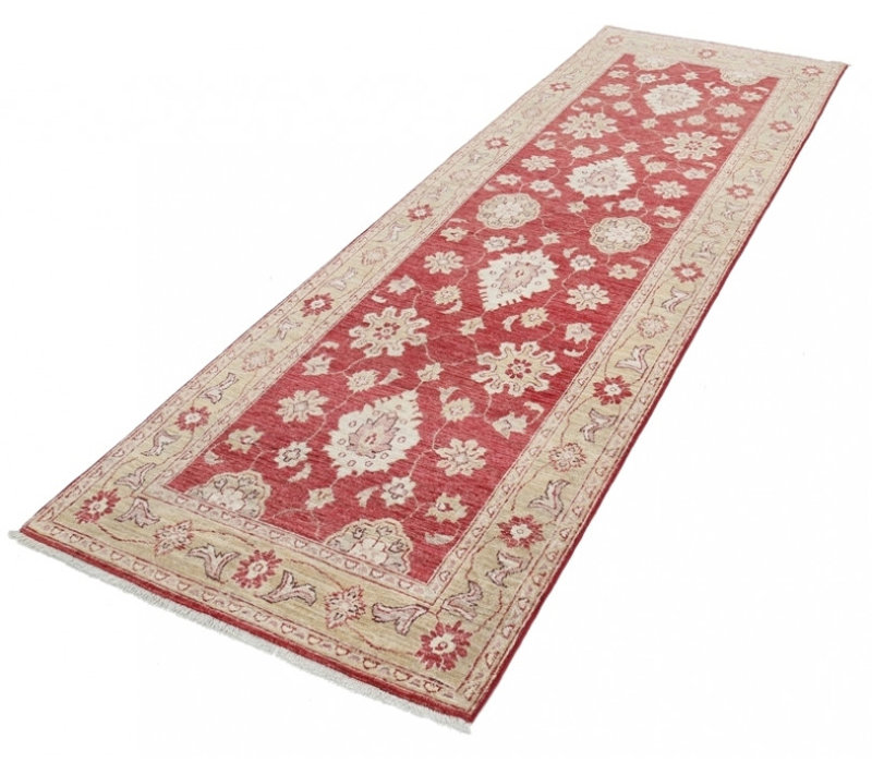 One-of-a-Kind 3'5"x10'3" Area Rug in Red/Beige/Brown/Lavender blush