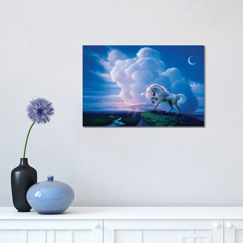 Rainbow Unicorn by Kirk Reinert - Wrapped Canvas Print, 30.48cm H x 30.48cm W