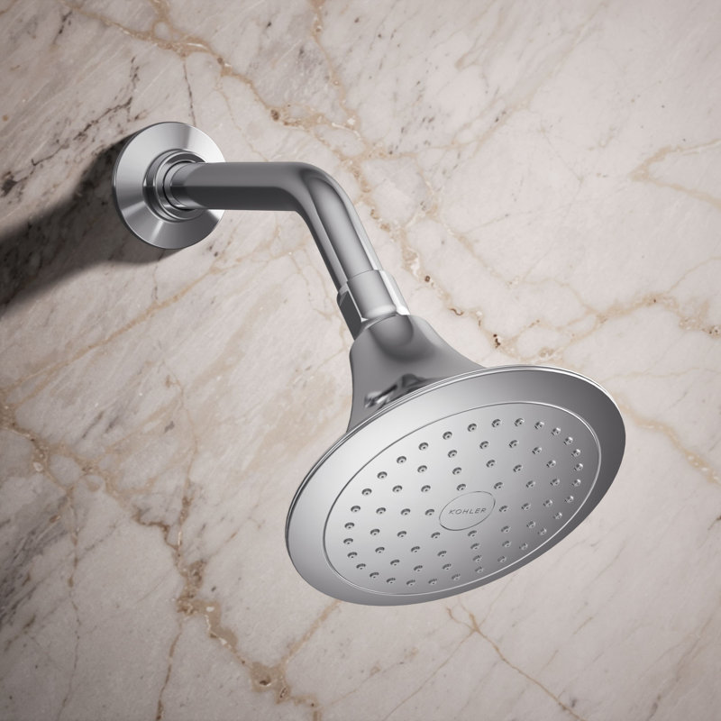 Forte® Wall-Mount Single-Function Showerhead with 66-Nozle 5.5 Inch Sprayface, 2.5 GPM, Polished Chrome
