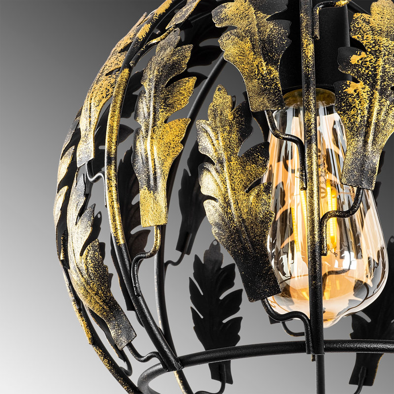 Luminaire suspendu sphère 1 lumière Mebane, Noir / Bronze