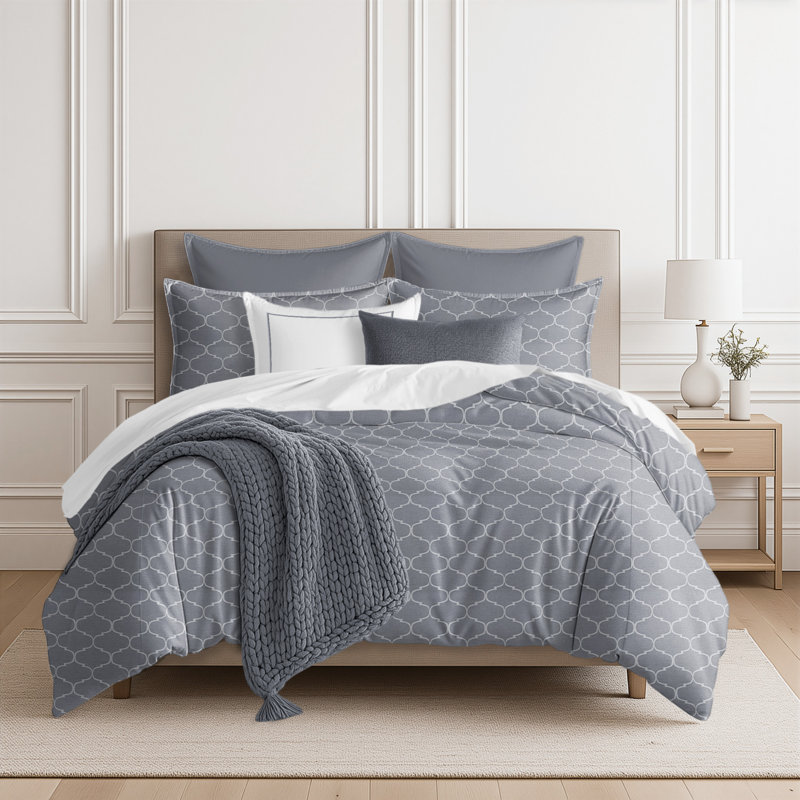 Willow Pewter Comforter & 2 Shams Set Queen, Queen Comforter + 2 Queen Shams