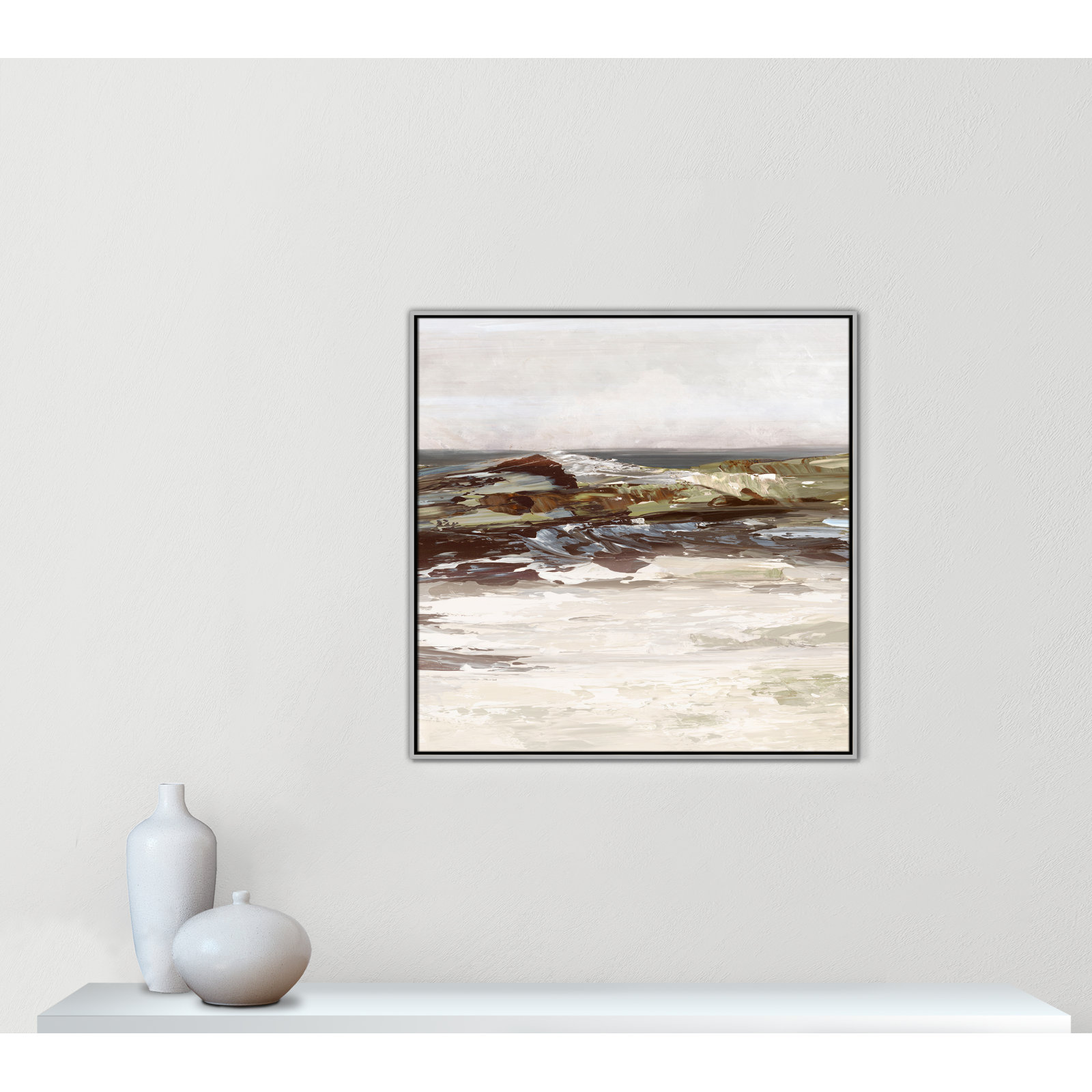 Stoney Peak Print by , 37.5" H x 37.5" W, Silver