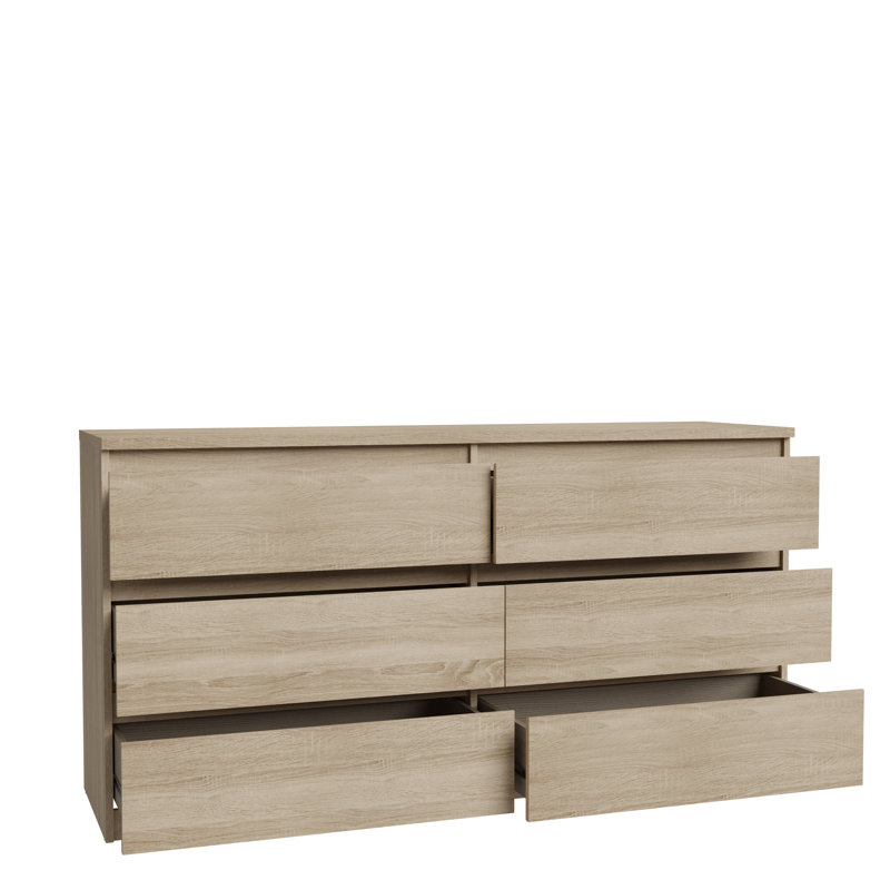 Priyaka 154cm W 6 - Drawer Chest of Drawers, Beige