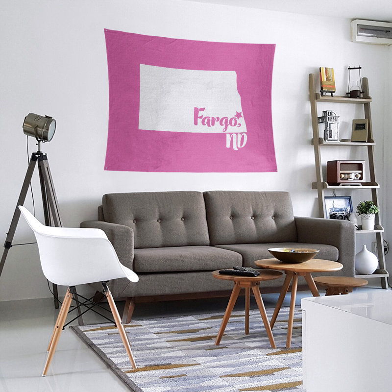 Tapisserie Fargo North Dakota, H 27,5 po x l 37,5 po, Rose