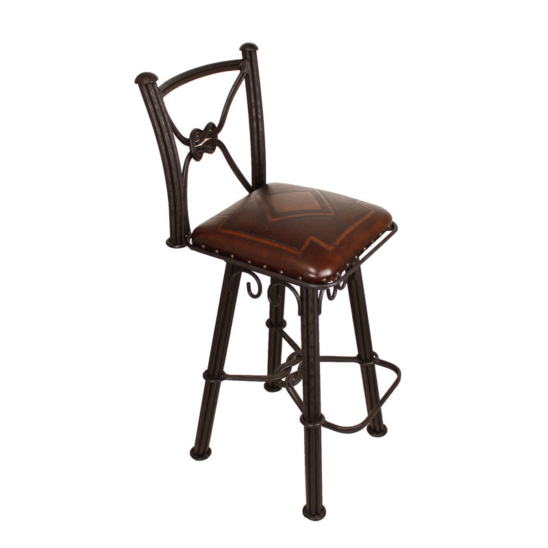 Tabouret de bar en fer avec dossier Kerian