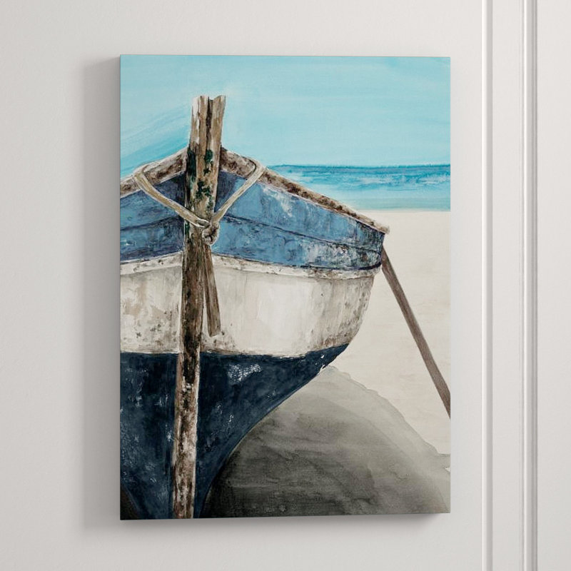 Mediterranean Boats III Painting by Barclay Butera, 33" H x 24" W, Image Brush Gel