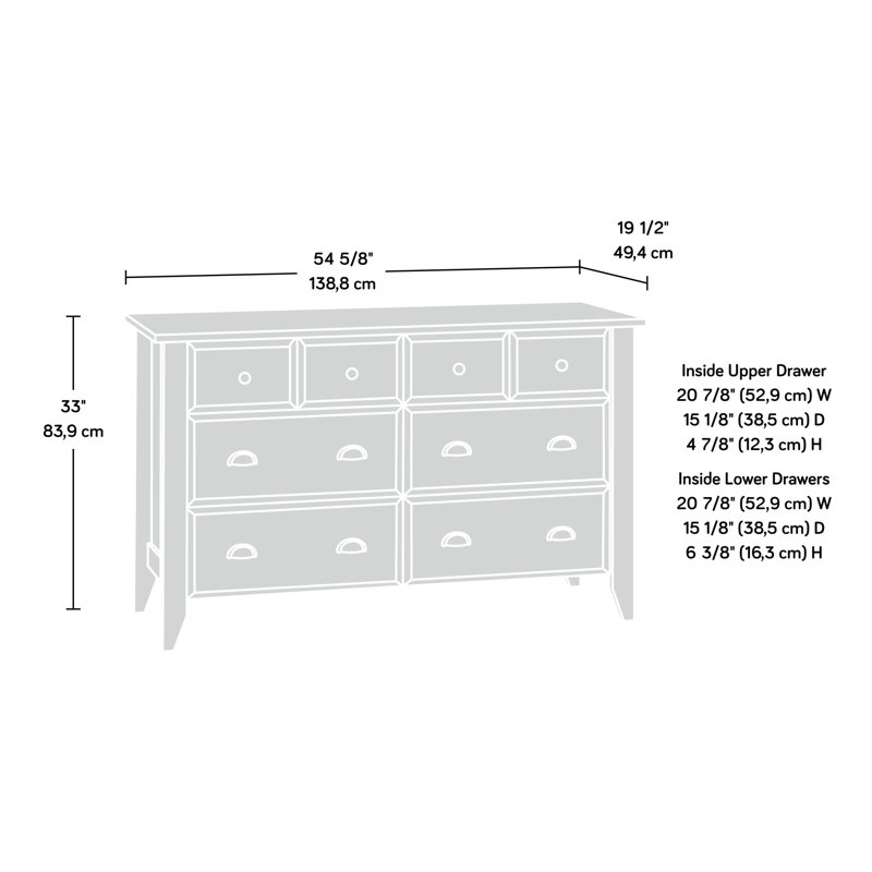 Commode à 6 tiroirs Georgete, Chêne huilé