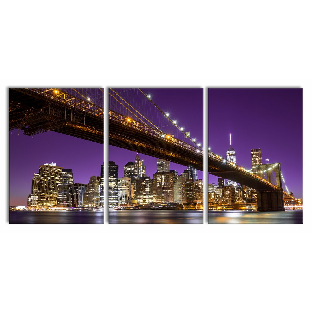 3-tlg. Leinwandbilder-Set Manhattan Skyline