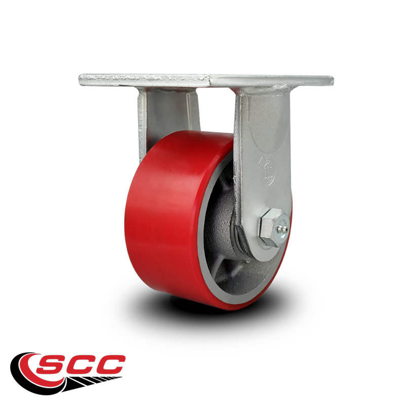 Roulettes en poly extra-robustes sur fonte, Rouge
