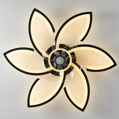 Modern LED Ceiling Light with Decorative Swirl Design, Energy-Efficient Ceiling Fan Lamp, Stylish Black and White Ceiling Light Fixture for Living Room, Bedroom, or Office