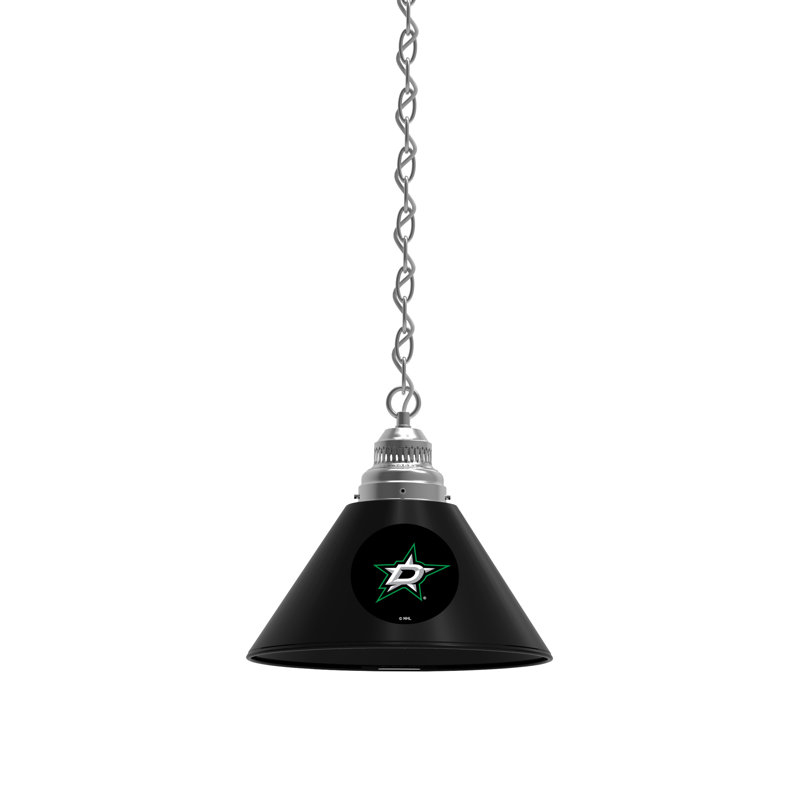 Luminaire suspendu conique 1 lumière NHL, Chrome, Dallas Stars