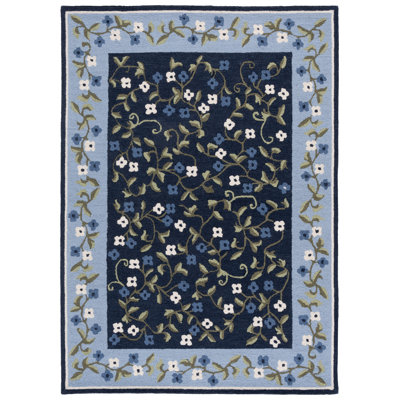 Hand-Tufted Wool Floral Outdoor Rug