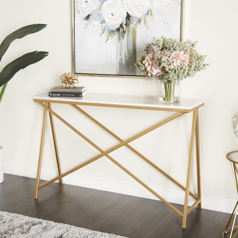 47.38'' Marble Top Console Table