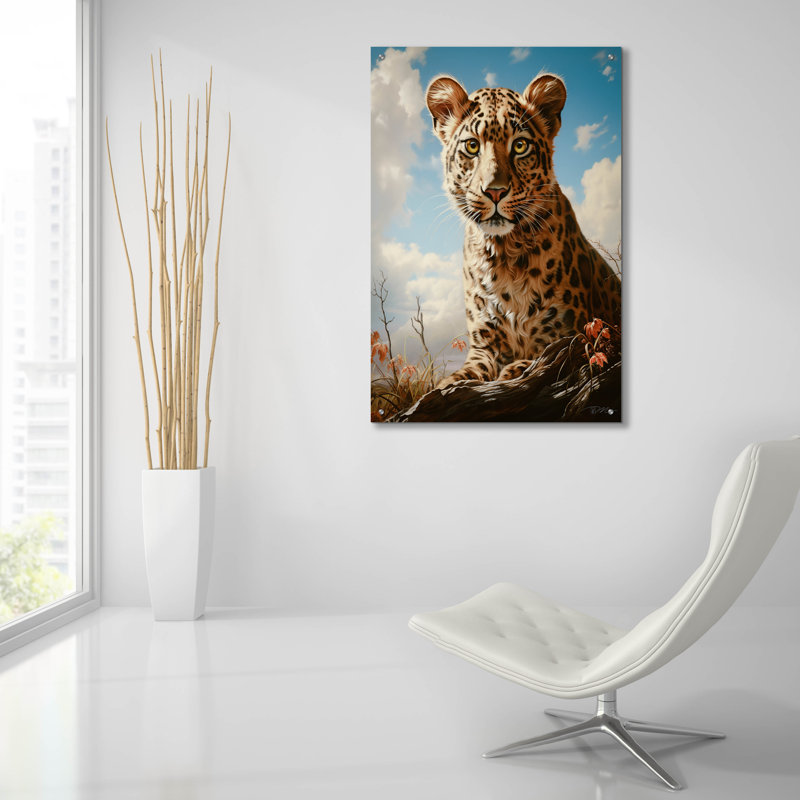 «Baby Leopard» par Momart, art mural acrylique, H 36 po x l 24 po x P 0,2 po
