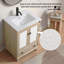 Ensemble de meuble-lavabo autoportant avec tiroir en céramique et 1 tiroir