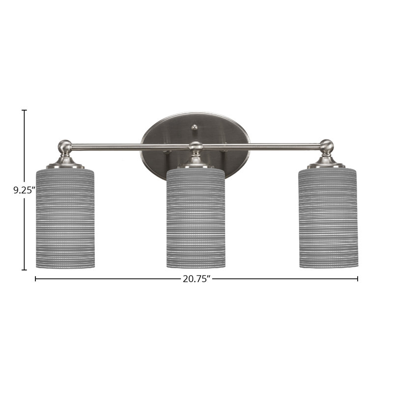 Barre d'éclairage de salle de bain Aitkens, Nickel brossé, 3