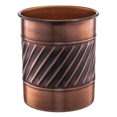 Handcrafted Wave Embossed Metal Kitchen Utensil Holder