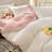Bedding Pink White Reversible Duvet Cover Uni Solid Soft Breathable Microfiber Bedding Sets-106693152