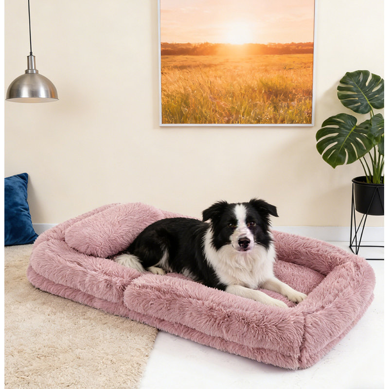 5-Position Adjustable Convertible Dog Bed, Pink