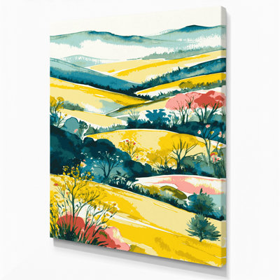 Aquarelle, paysage, 84, toile beige