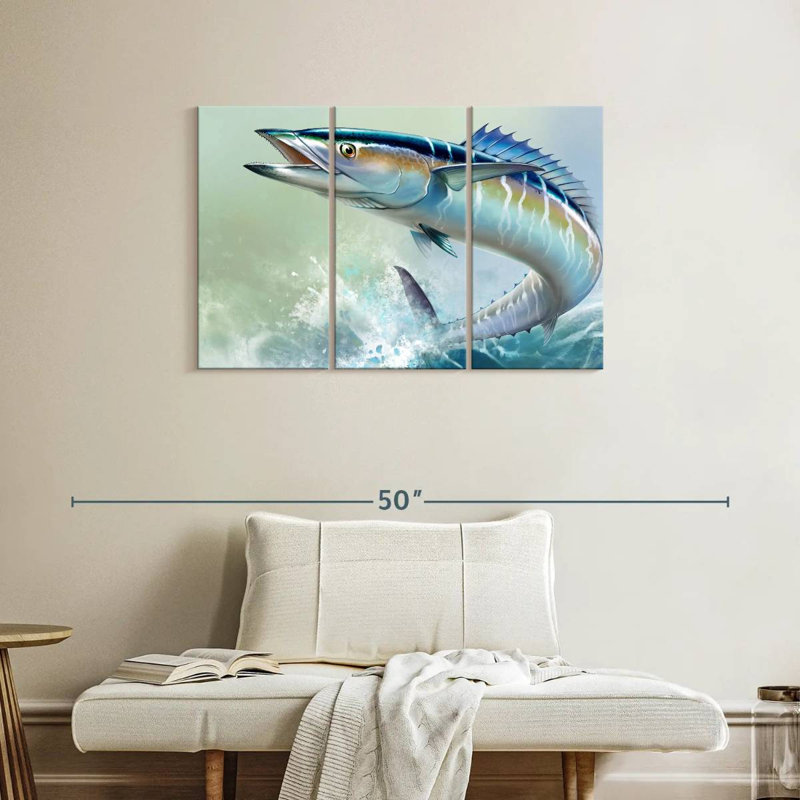Brampt Wahoo Fish On Waves, 24" H x 38" W