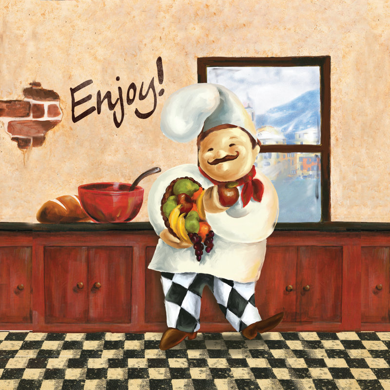 Enjoy Cook - Wrapped Canvas Painting, 30cm H x 30cm W x 3.8cm D