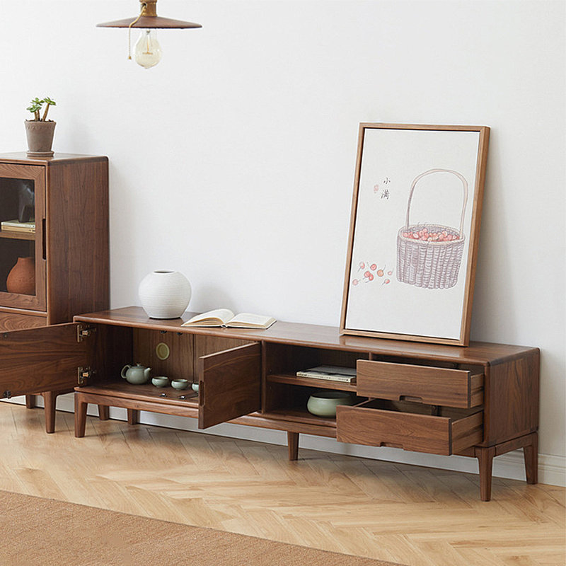 Meuble télé moderne et simple avec rangement, H 18,5 po x L 78,74 po x l 13,78 po