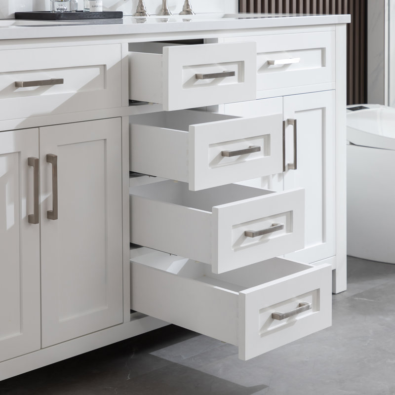 Ensemble de meuble-lavabo double 60 po, Blanc