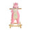 Qaba Rocking Horse Plush Animal on Wooden Rockers, Baby Rocking Chair with Sounds, Moving Mouth, Wagging Tail, Pink