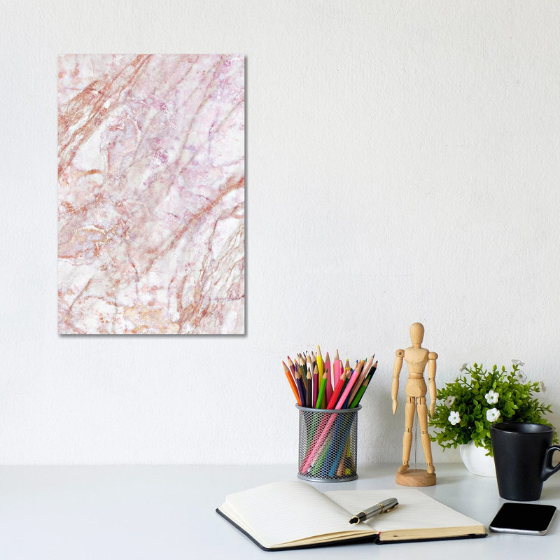 Rose Marble 1 Piece Wrapped Canvas Painting, 20.32 cm H x 30.48 cm W