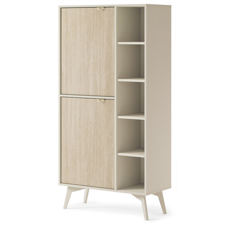 Amata 80cm Sideboard, Beige Matt/Oak Scand