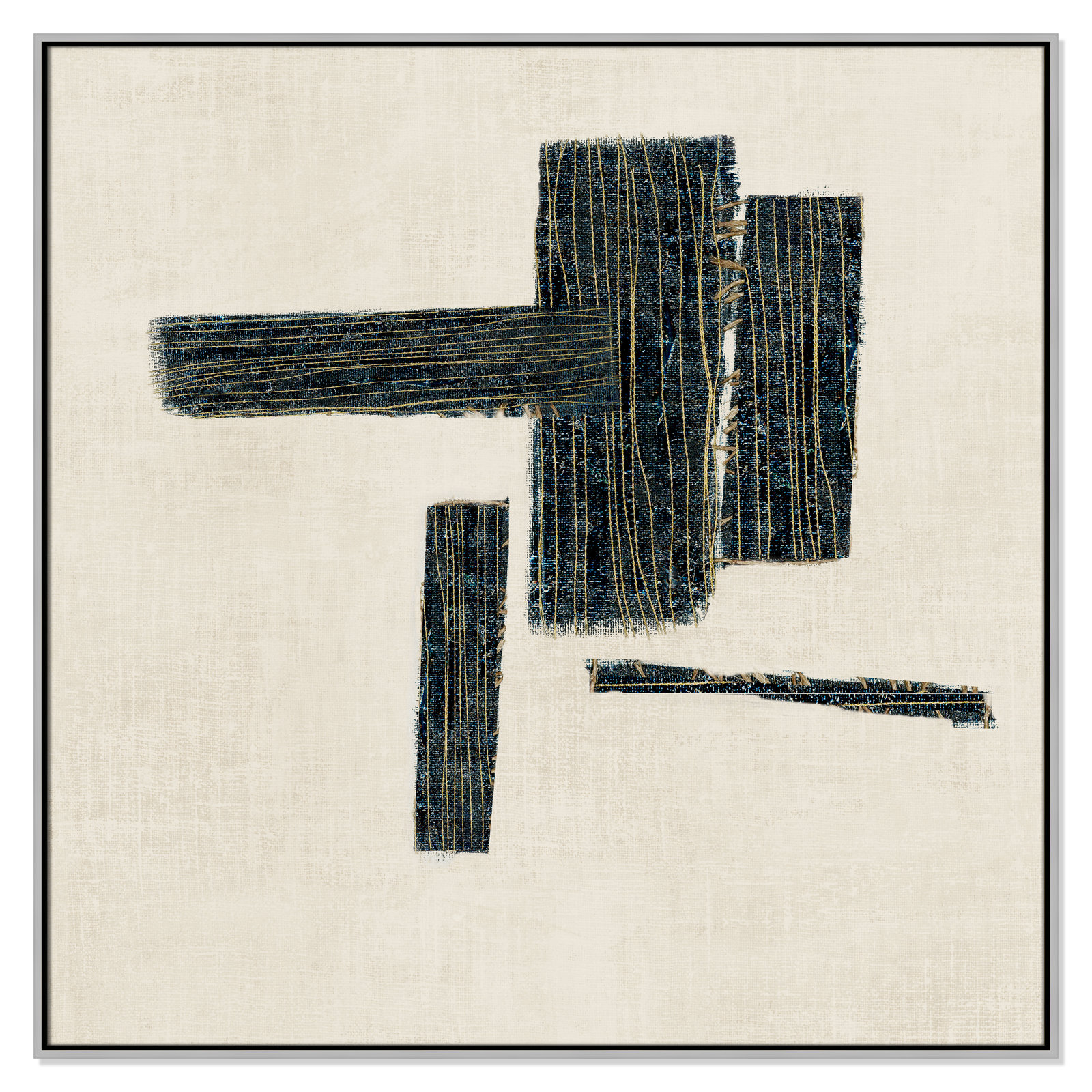 Stiched II Print by , Silver, 46.5" H x 46.5" W