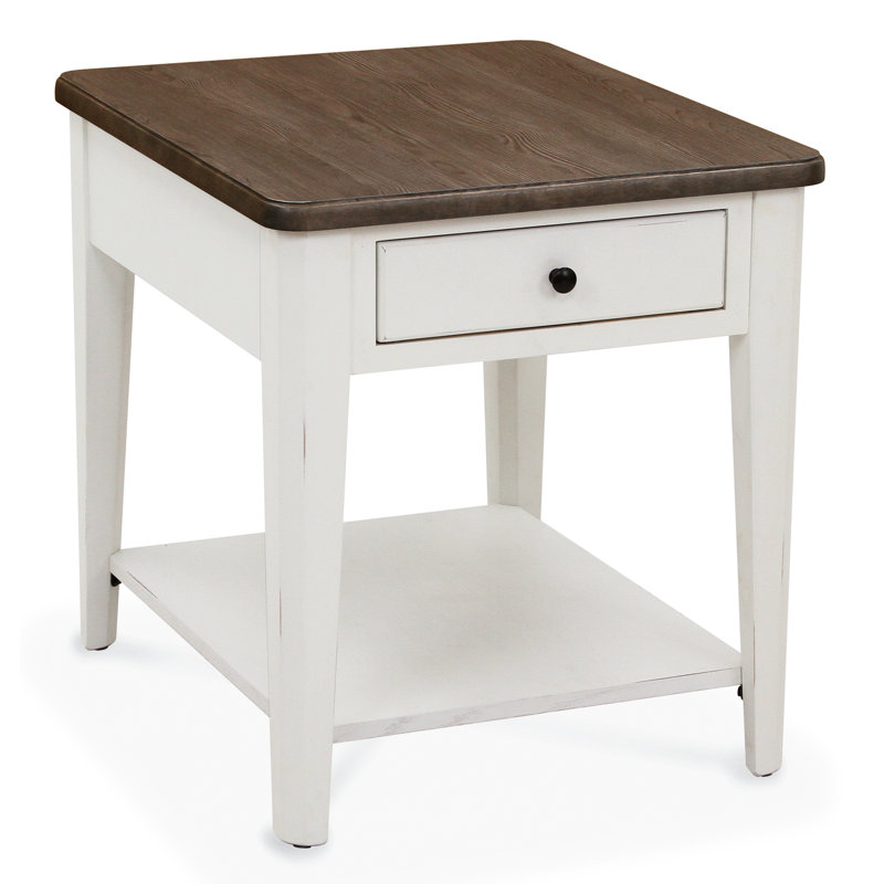 Table de bout Maxstadt Casual Choice, Blanc, Brun foncé