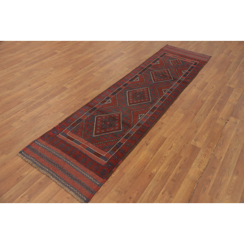 Geometric Traditional Afghan Runner Rug 2x8