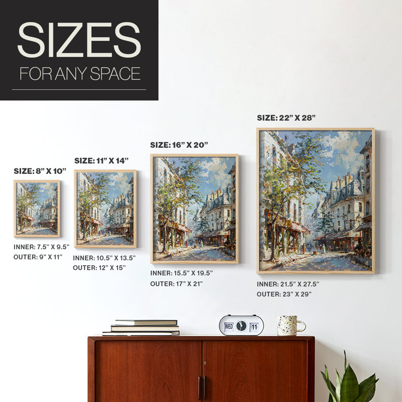 LANDSCAPES Series CECXLV, reproduction d'art encadrée - bois massif, Naturel, H 11 po x l 9 po