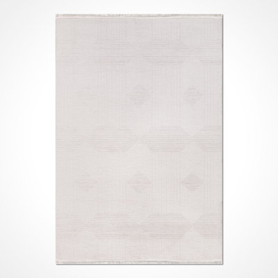 Modern Cream Machine Washable Non-Slip Area Rug