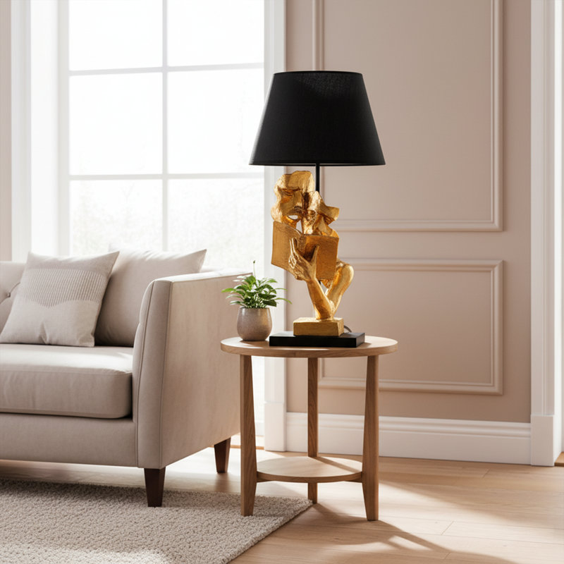 Lampe de table Golden Sculptural, Noir
