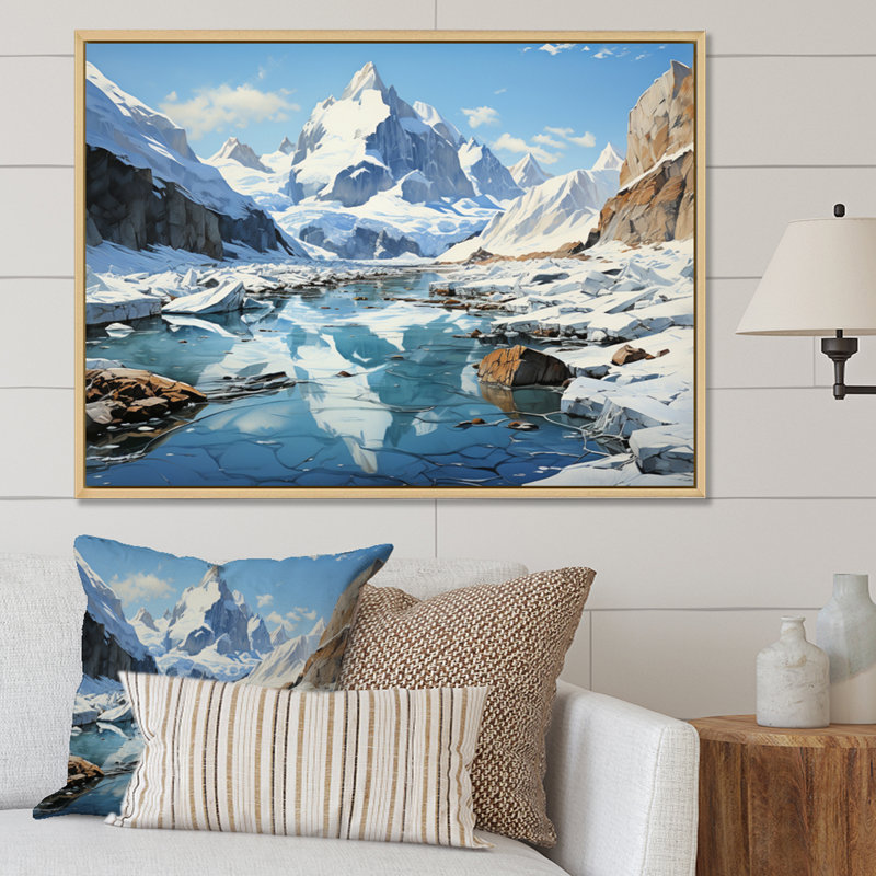 Biagiano Glacier Arctic Reflections - impression, H 30 po x l 40 po x P 1,5 po, Cadre naturel flottant