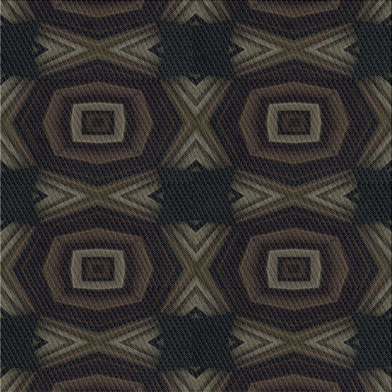 Tapis brun/gris à motifs Vranduk, Carré 3 pi