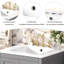 Meuble-lavabo autoportant gris Valerio de 24 po avec lavabo en céramique, tablette de porte à deux couches et rangement facile pour deux espaces de rangement de style transitionnel de 24 po, conception à fermeture en douceur et attrait moderne-121114251